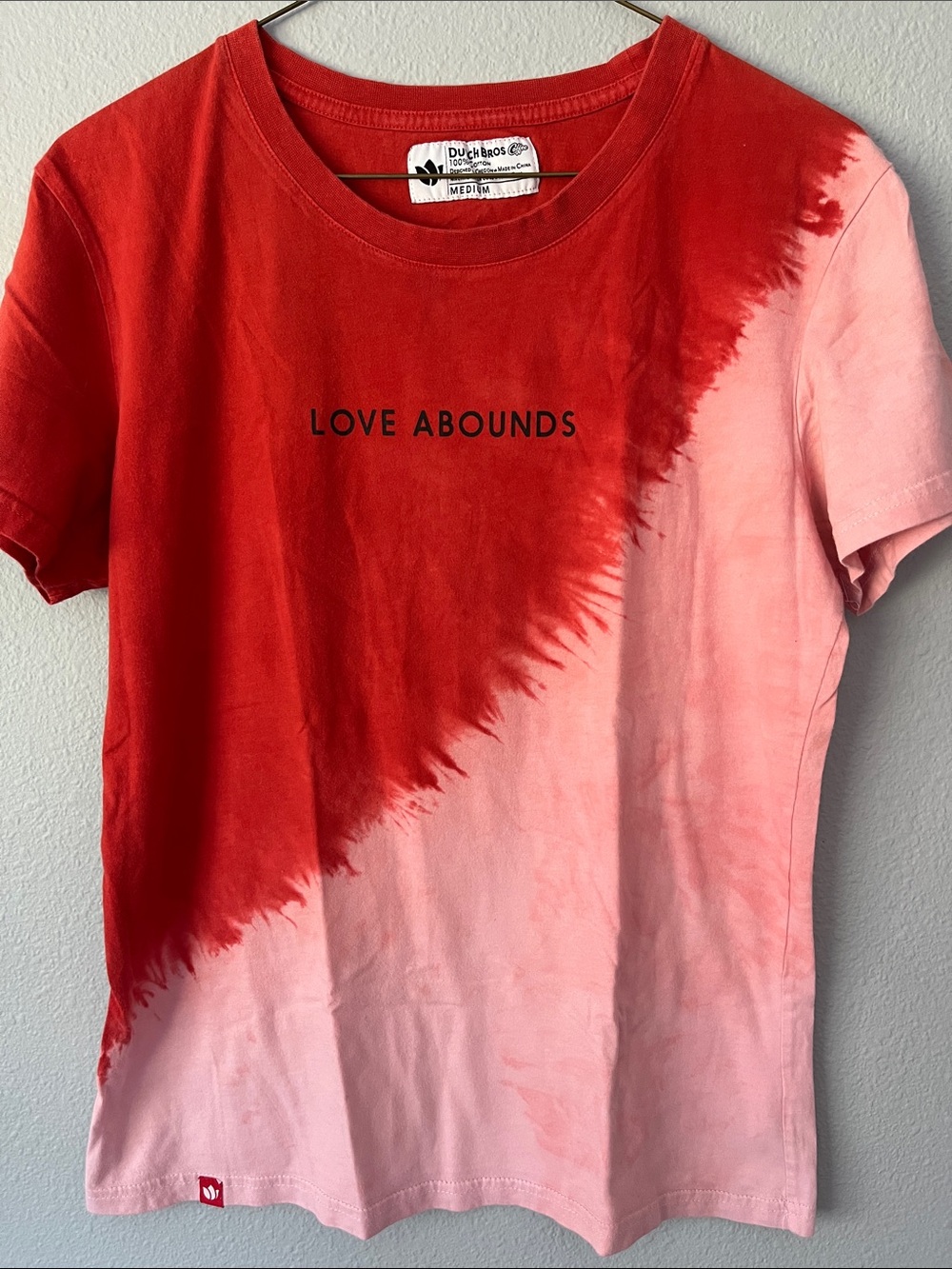 Dutch Bros Red Crewneck Tee Tie-Dye